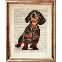 Vintage Dachshund Dictionary Art Print - Unique Dog Lover Home Decor