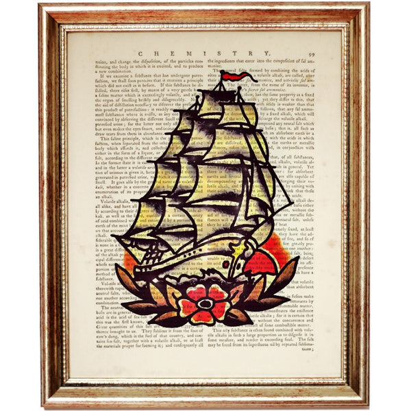 Sailor Jerry Dictionary Art Print, Nautical Poster & Decor