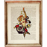 Sailor Jerry Mermaid Poster, Nautical Dictionary Art Print