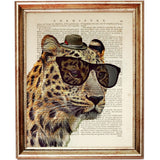 Set of 6 Animal Portrait Dictionary Art Prints, Wildlife Wonders