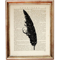 Set of 6 Feather Dictionary Art Print, Feather Poster