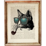 Animal Wall Art Set of 3 - Cat with Sunglasses, Dog with Crown, Elephant, Bird