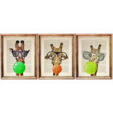 Giraffe Dictionary Art Prints Set of 3 Safari Wall Decor