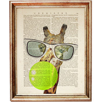 Giraffe Dictionary Art Prints Set of 3 Safari Wall Decor