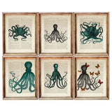 Set of 6 Octopus Dictionary Art Prints: Marine Beauty for Your Walls