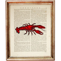 Set of 4 Sea Life Dictionary Art Prints, Marine Marvels Wall Decor