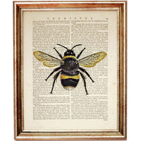 Sunflower Bee Teapot Dictionary Art Prints Set