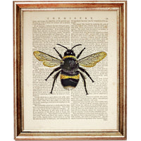 Dictionary Art Prints Set of 10, Bumble Bee Wall Decor