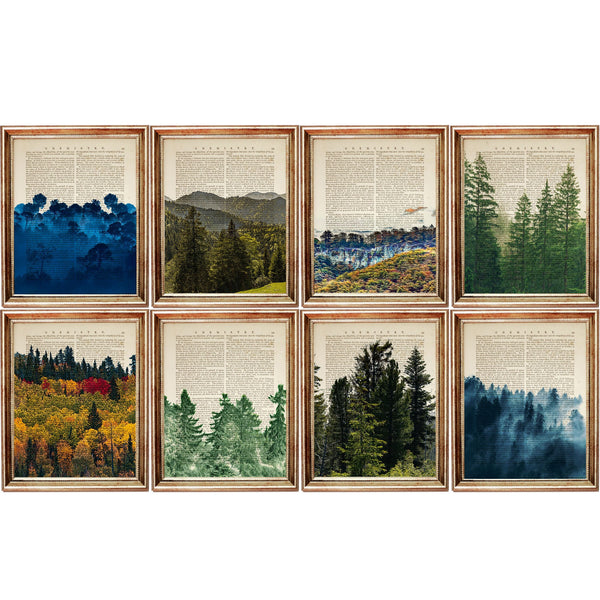 Set of 8 Forest Dictionary Art Prints, Enchanted Forest Poster