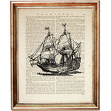 Set of 6 Sailing Ships Dictionary Art Prints, Seafaring Journey Poster