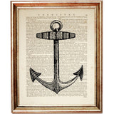 Nautical Anchor Dictionary Art Prints, Set of 3 Sailor Gift Decor