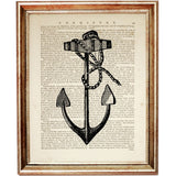 Nautical Anchor Dictionary Art Prints, Set of 3 Sailor Gift Decor