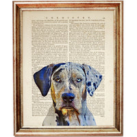 Set of 4 Catahoula Leopard Dog Dictionary Art Prints, Catahoula Decor