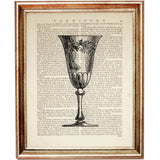 Set of 4 Vintage Wine Glasses Dictionary Art Prints, Vintage Elegance