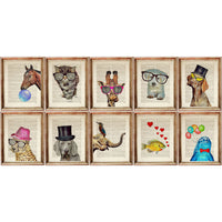 Set of 10 Funny Animal Dictionary Art Prints - Horse, Dog, Cat - Nursery Decor