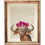 Buffalo Dictionary Art Prints, Set of 3 Funny Animal Portrait Wall Decor