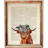 Buffalo Dictionary Art Prints, Set of 3 Funny Animal Portrait Wall Decor